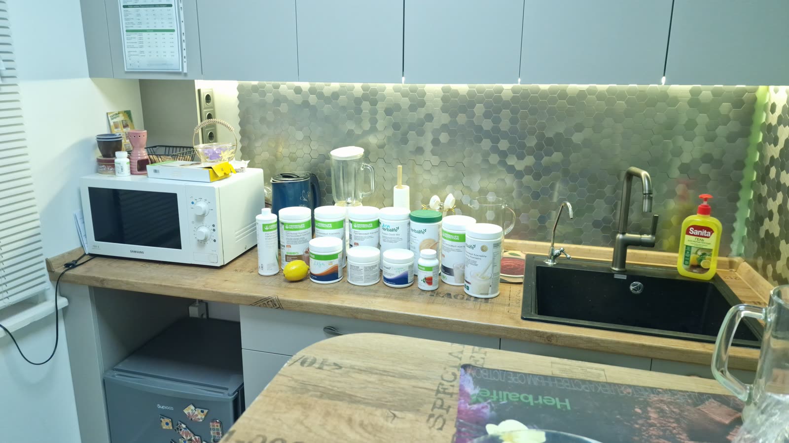 Барная зона с протеиновыми коктейлями